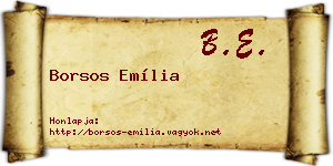 Borsos Emília névjegykártya